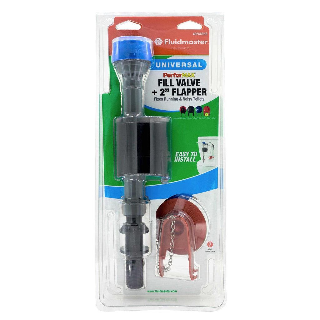 Universal High Performance Toilet Fill Valve and 2 Inch Flapper Repair Kit H347654