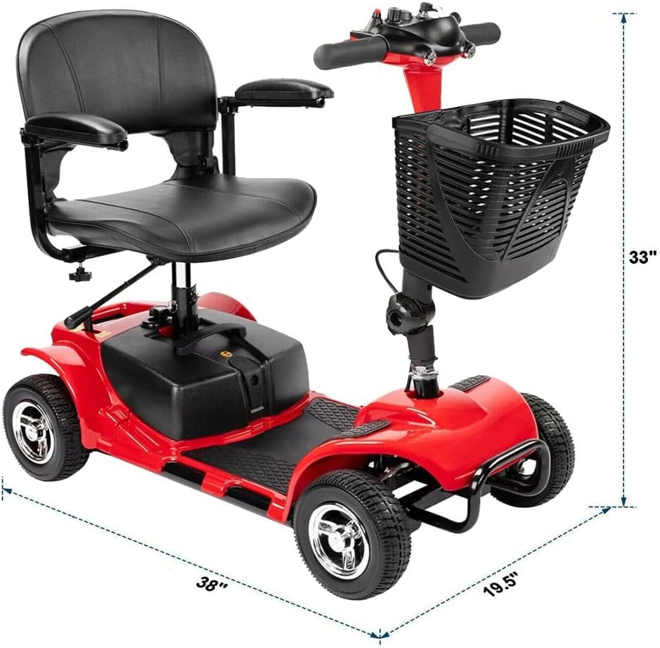Red Compact Heavy Duty Mobility Scooter Q45890