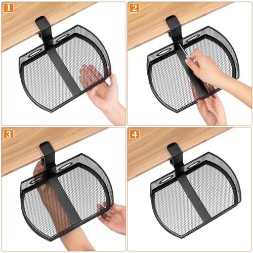 Square-Black Alloy Steel Under Desk Drawer Organizer E606