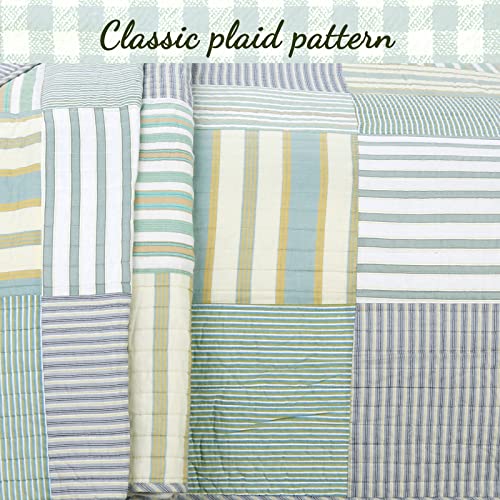100% Cotton Reversible Patchwork Quilt Bedding Set Queen-3 Piece R7679