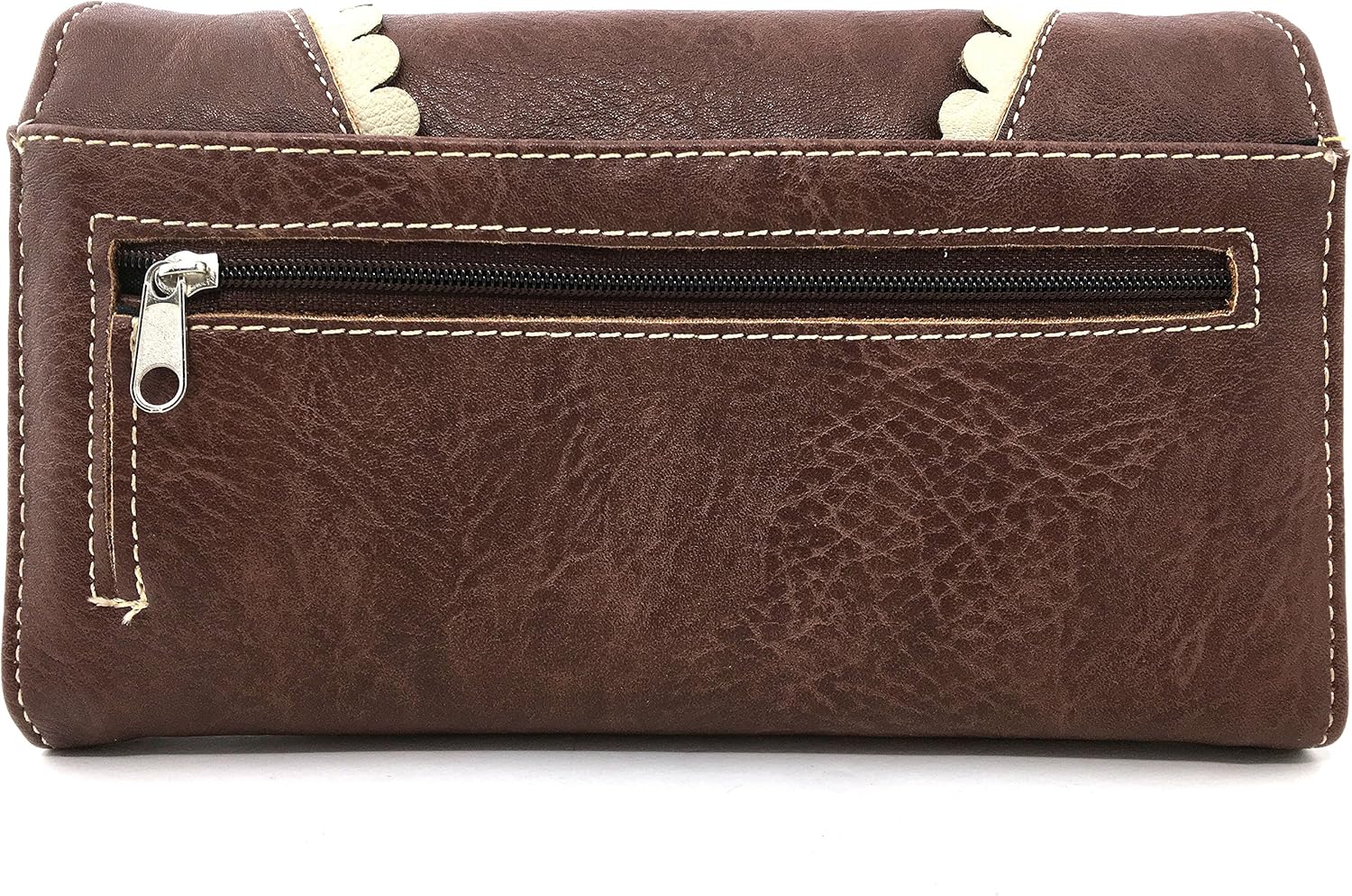 Brown Horse Embroidery Studded Concealed Carry Handbag Purse and Wallet H187637