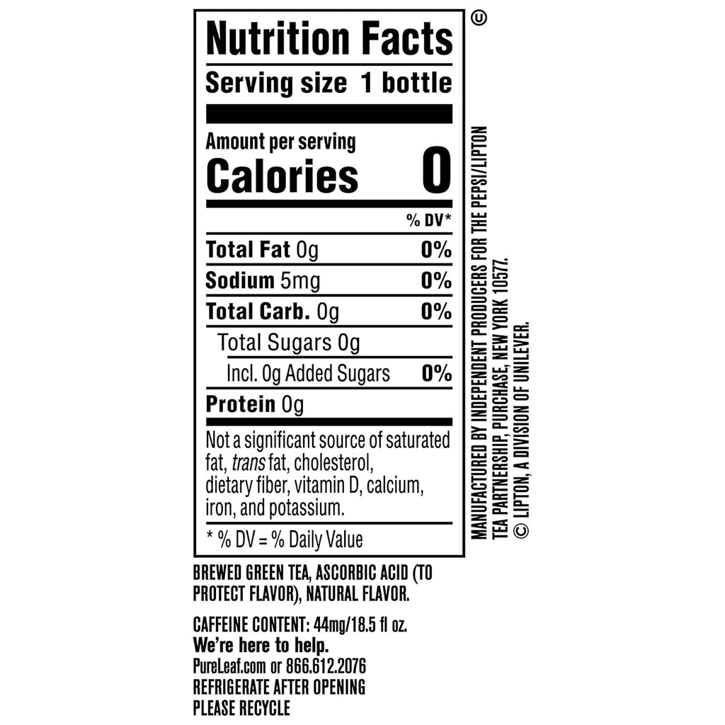 Unsweetened Green Tea, 18.5 fl oz Bottles (Pack of 12) N5452