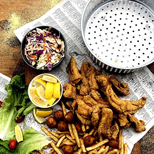 10-qt Aluminum Fry Pot with Perforated Aluminum Basket B753171