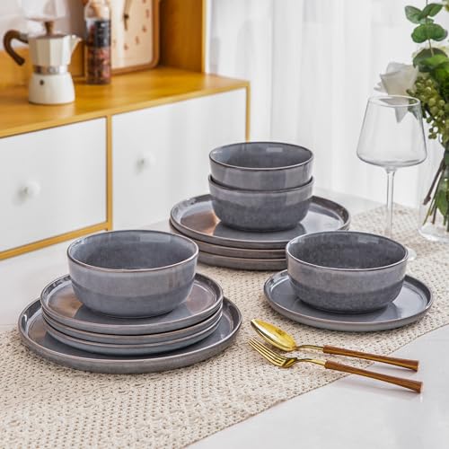 12pc Stoneware Dinnerware Set, Service for 4 Z443100