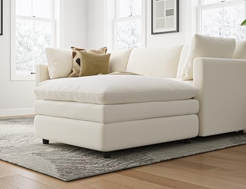 L Shaped Sectional Couch with Ottoman 4 Seats Sofa C69729
