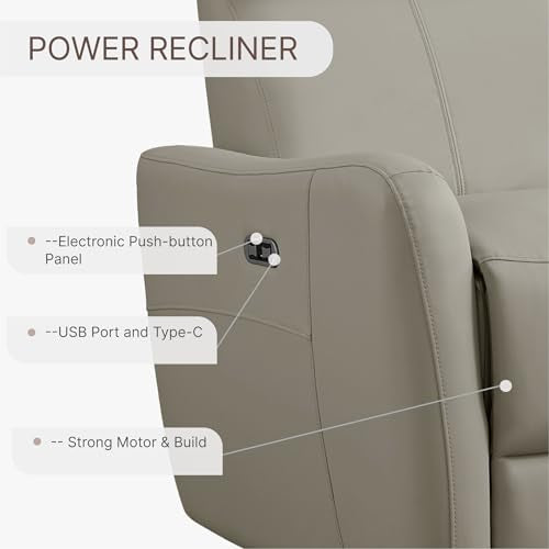 Terracotta Brown Power Leather Swivel Rocker Recliner Sofa Q350303
