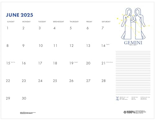 18.5 x 13 Inches Monthly Desk Pad Calendar Q198
