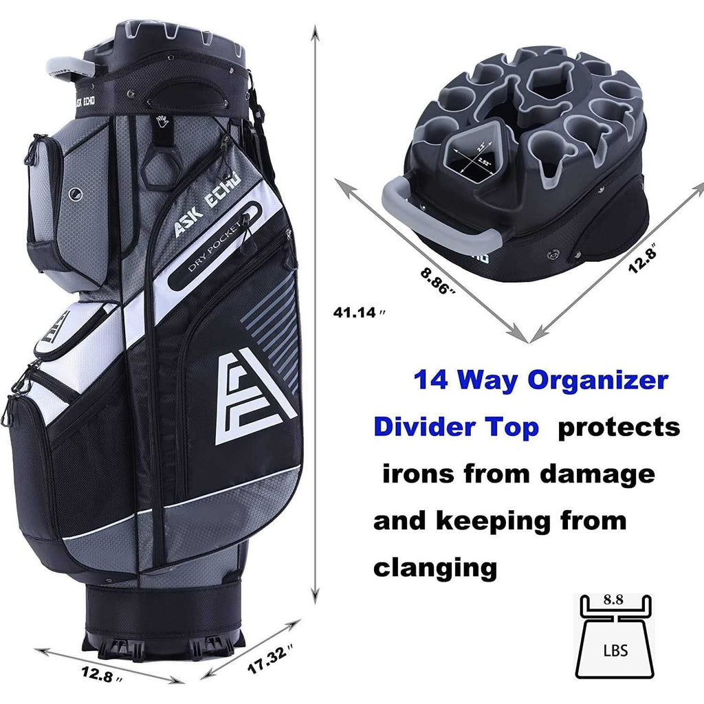 14 Way Organizer Golf Cart Bag with Rain Cover D35745
