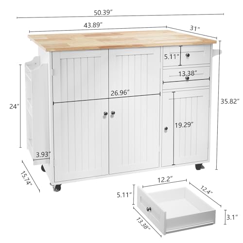 Kitchen Island with Storage on Wheels A39872
