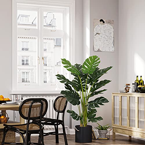 Artificial Monstera Deliciosa Plant 4ft Tall 15 Decorative Split Leaves Faux Swiss Cheese Plant H44173