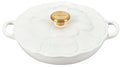 2.25qt White Enameled Cast Iron Braiser E5462