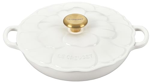 2.25qt White Enameled Cast Iron Braiser E5462