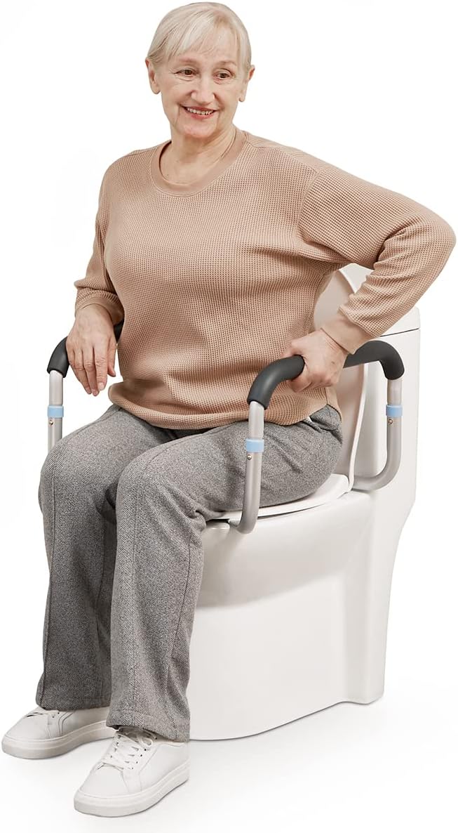 Adjustable Compact Toilet Safety Rail with Hand Rails A226