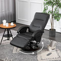Gray Leather Swivel Recliner Chair with Adjustable Footrest T571915