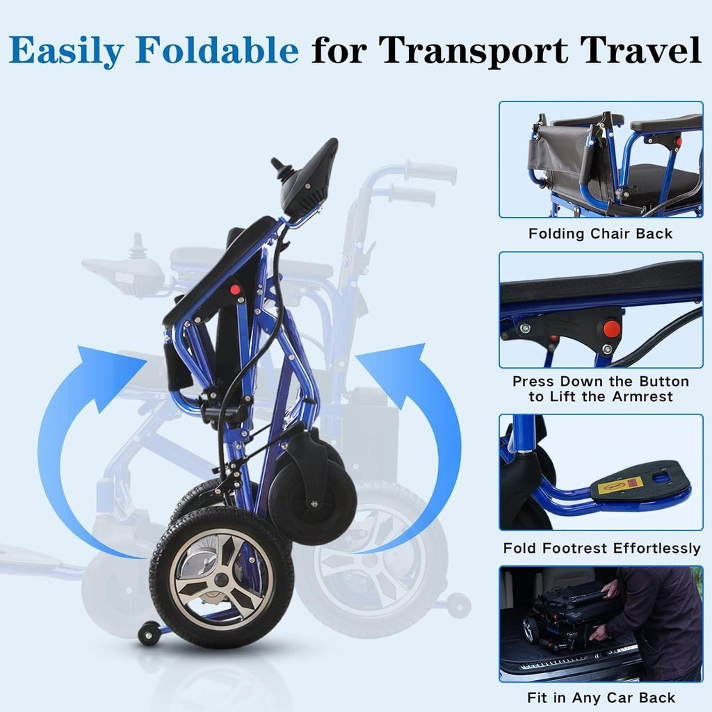 Black Lightweight Foldable Electric Wheelchair D876