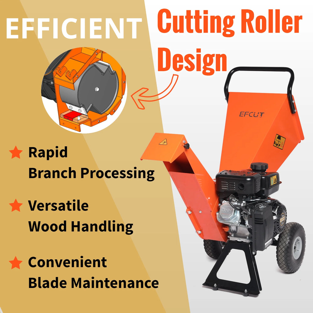 7HP Gas Powered Wood Chipper Shredder Mulcher Z920342