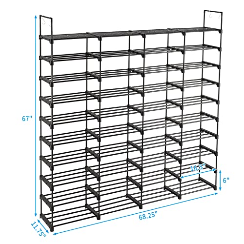 10 Tiers Metal Shoe Rack, Black R55262