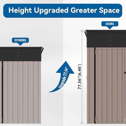 Black Galvanized Steel Triple Doors Lean to Shed I117452