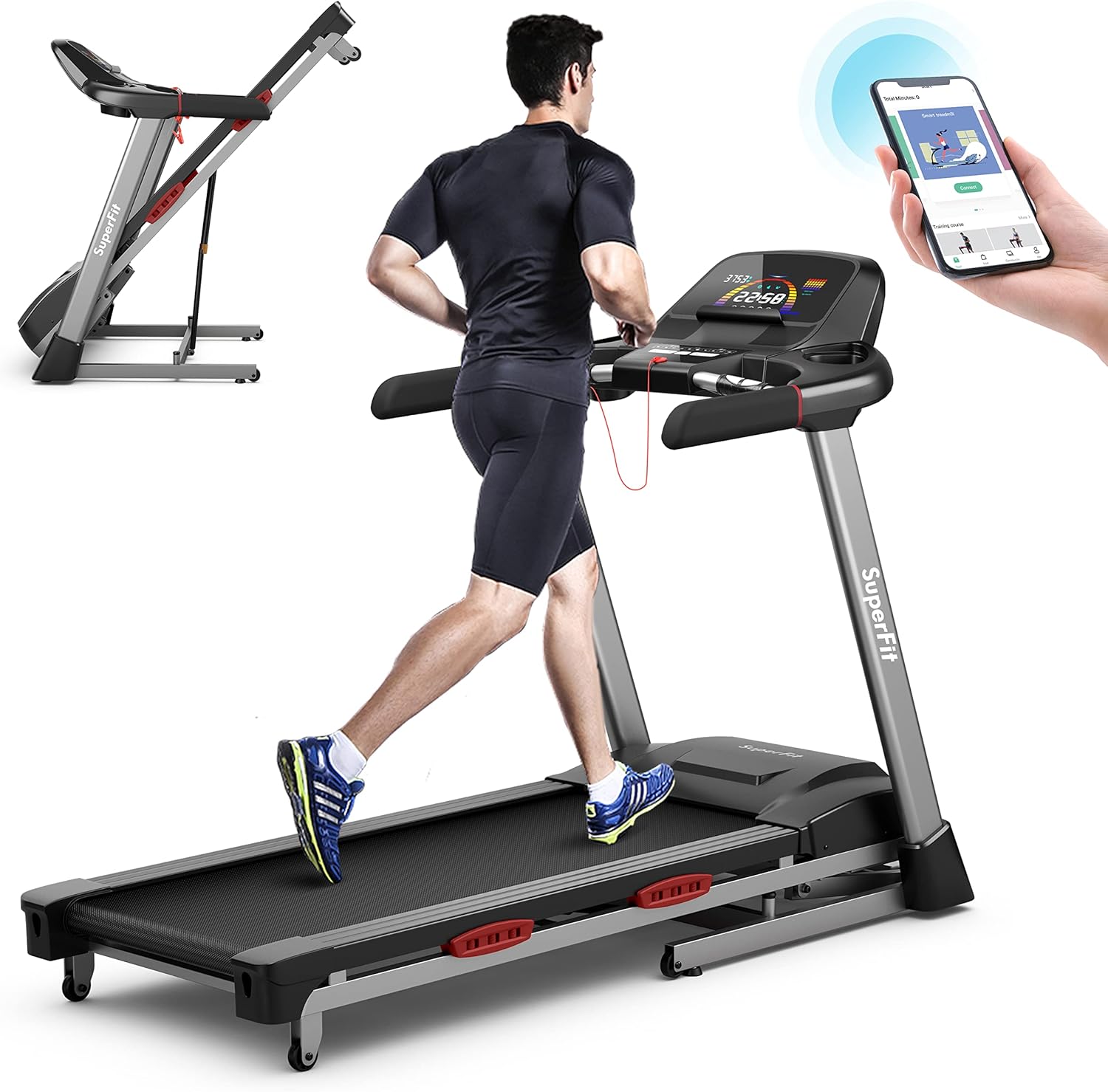 Foldable Treadmill with 15% Auto Incline L79316