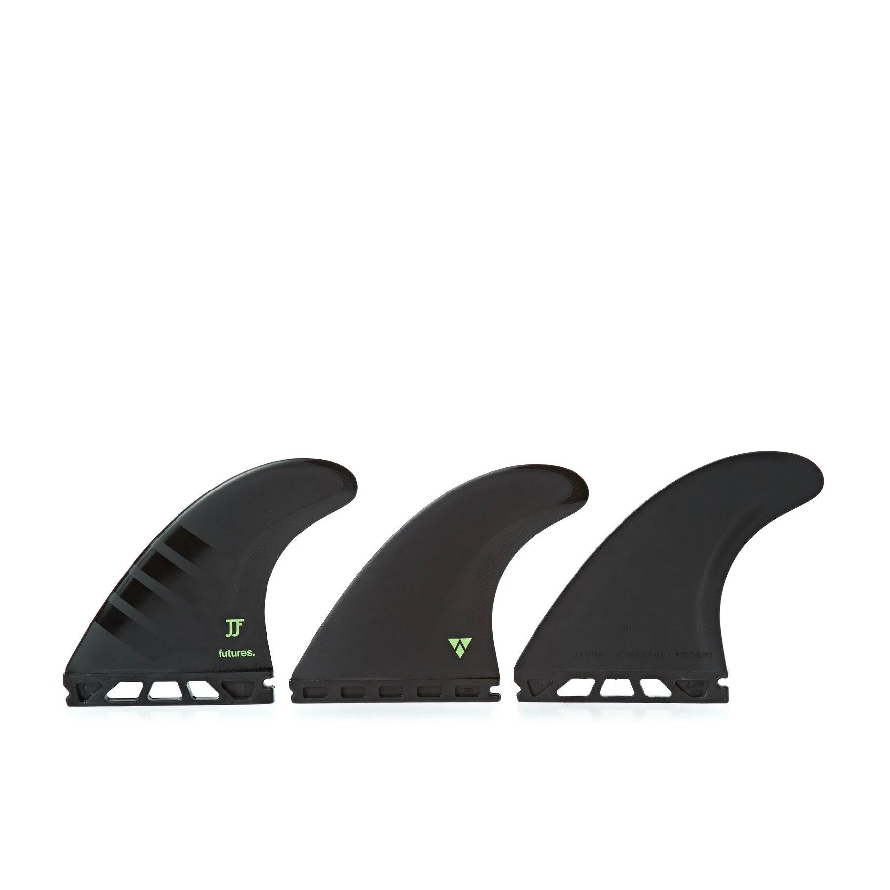 Carbon/Green Medium Thruster Fin Set L775