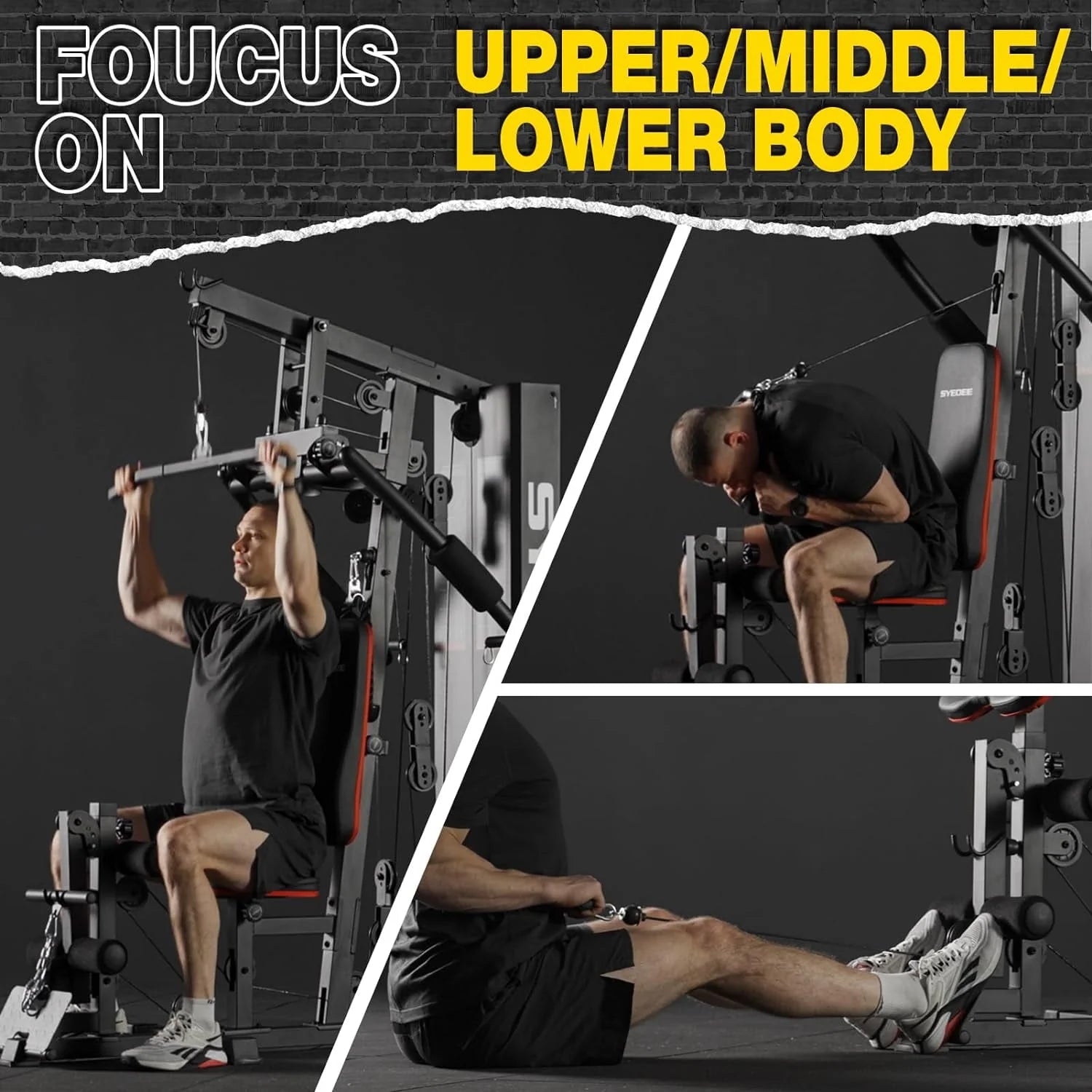 Home Gym Station with 150LBS Weight Stack D699