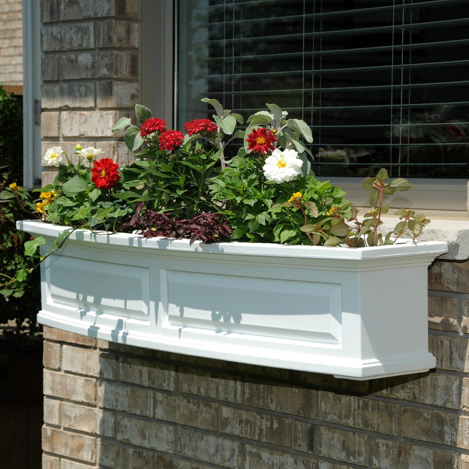 White 48in L x 11.5in W x 10in H Polyethylene Window Box Z6665
