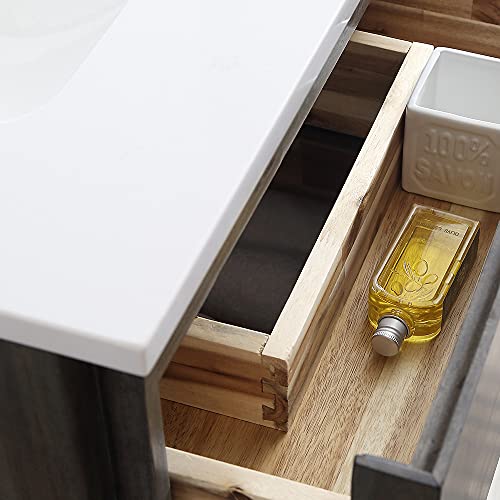 24 Inch Wall Hung Bathroom Vanity with Quartz Countertop and Ceramic Sink Q62254