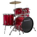 5-piece Complete Drum Set with 22-inch Bass Drum and Cymbals, Red Sparkle G632