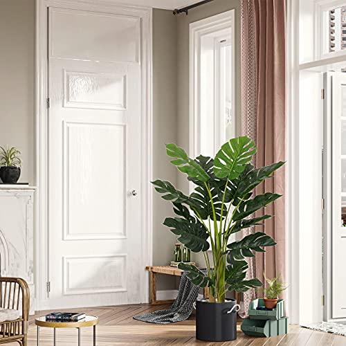 Artificial Monstera Deliciosa Plant 4ft Tall 15 Decorative Split Leaves Faux Swiss Cheese Plant H44173