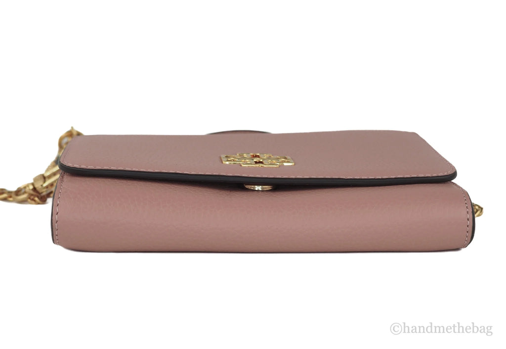 Pink Pebbled Leather Chain Crossbody Bag X15221