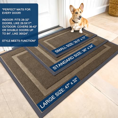Black 36x24 Natural Rubber Front Door Mat R114