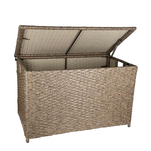 Rustic Brown Handwoven Wicker Storage Trunk, 42.3 Gallon M83596