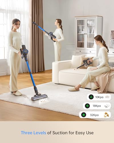 400W Lightweight Cordless Stick Vacuum with Detachable Battery (Blue) L53215
