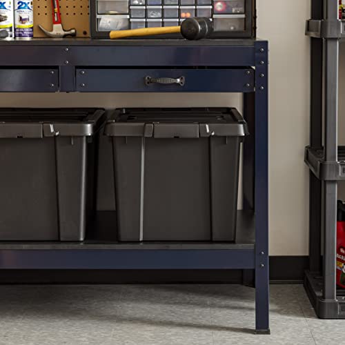 5 Gallon Lockable Storage Bins with Lids, 6 Pack - Black H330