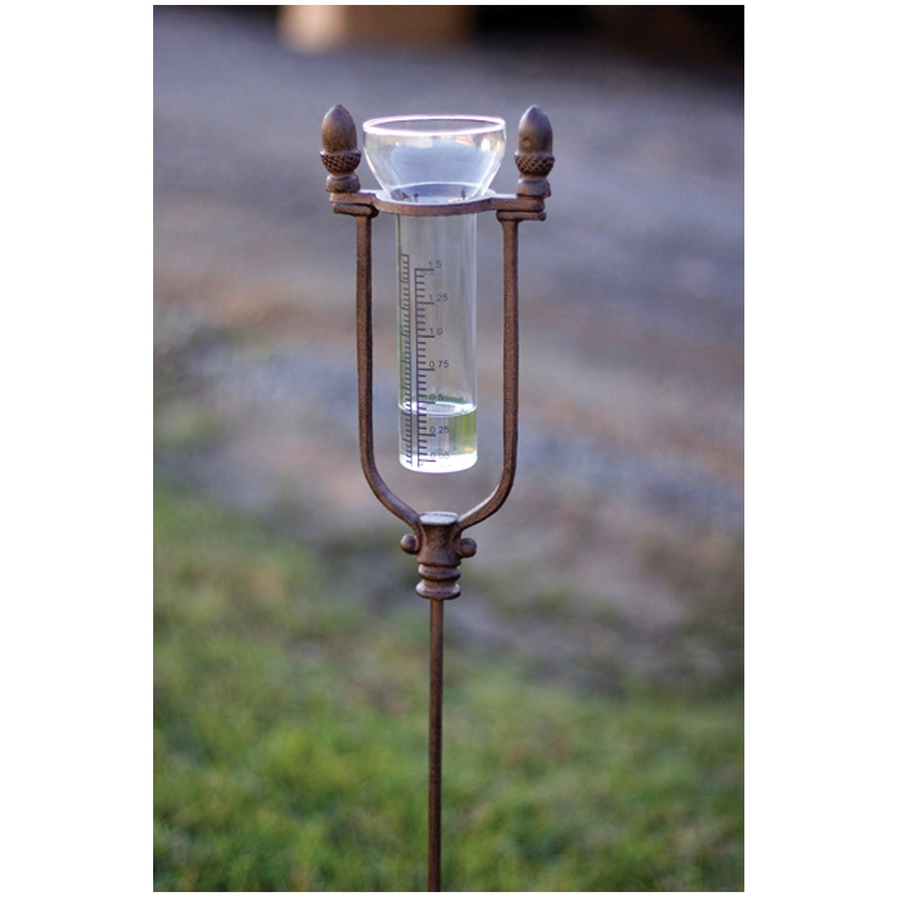 Rustic Cast Iron Rain Gauge Stake W50331