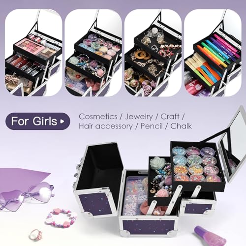 Unicorn Makeup Case with Trays & Mirror E21742