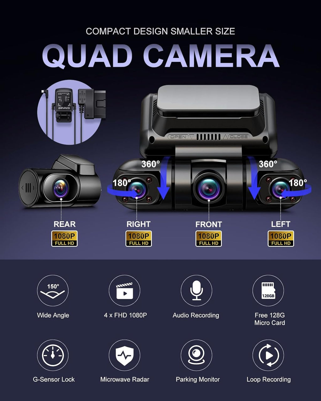 4 Channel Dash Cam with GPS WiFi N26770