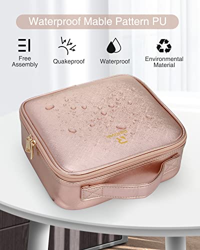 13.8 inches Large Black Cosmetic Case with Adjustable Dividers and Shoulder Strap M80261