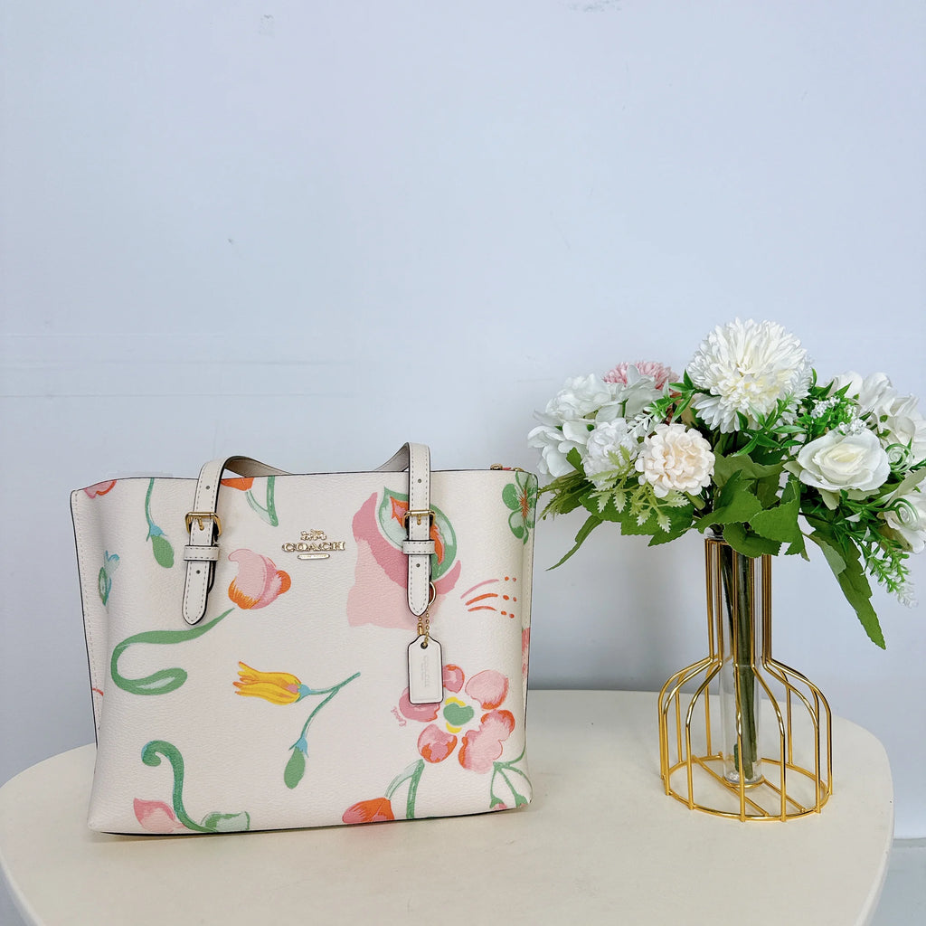 Chalk Multi Floral Print Tote I114468