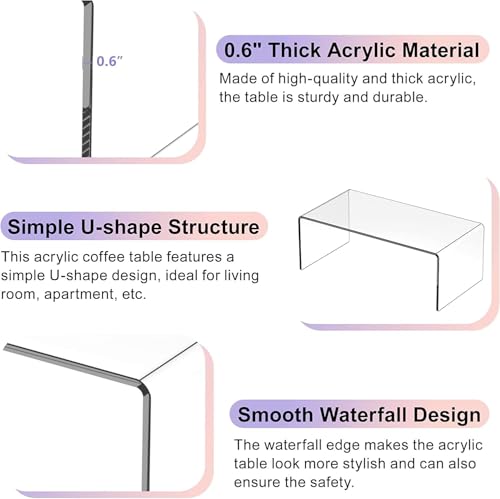 Acrylic Clear Rectangle Coffee Table W76945