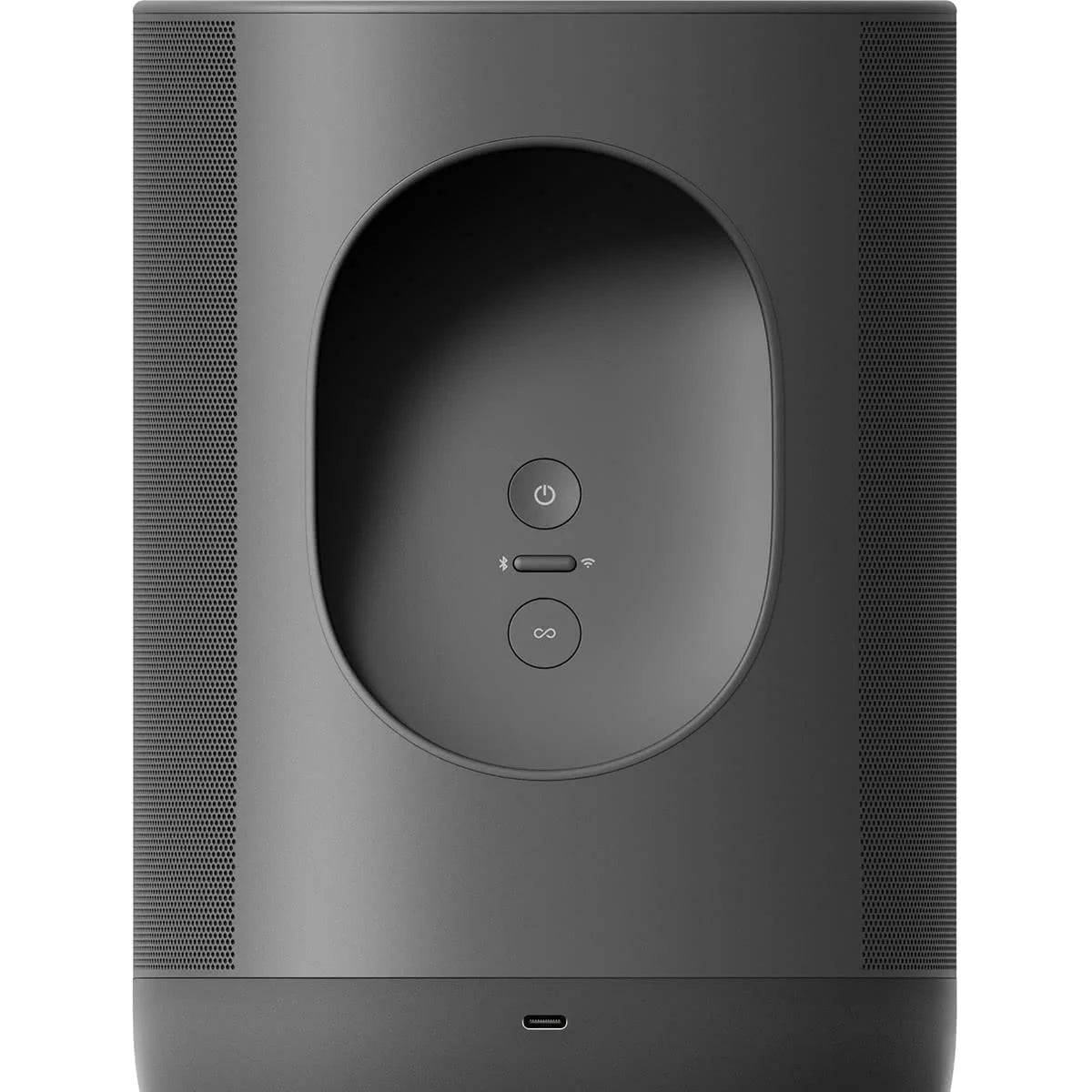 Black Portable Smart Battery-Powered Speaker with Bluetooth and Wi-Fi Y52745
