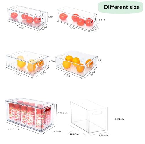 4pack Stackable Refrigerator Organizer Bins with Pull-Out Drawer X137856