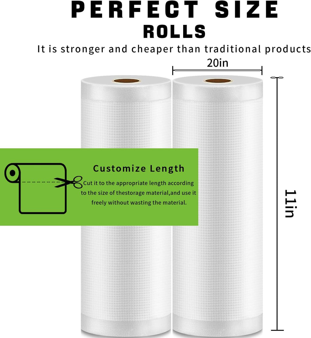 11"x20' Rolls 2 Pack Vacuum Sealer Bags T710