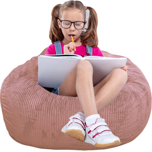 3Ft Faux Fur Memory Foam Bean Bag Chair Blue E572