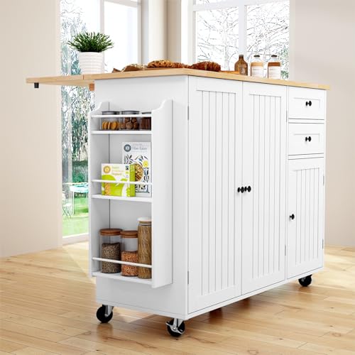 Kitchen Island with Storage on Wheels A39872