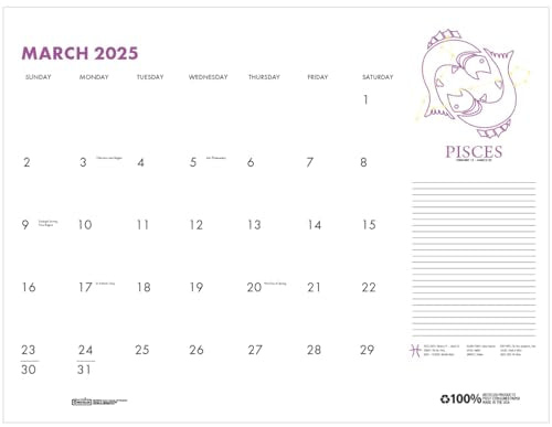 18.5 x 13 Inches Monthly Desk Pad Calendar Q198