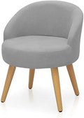 Grey Velvet Accent Chair with Wood Legs K27340