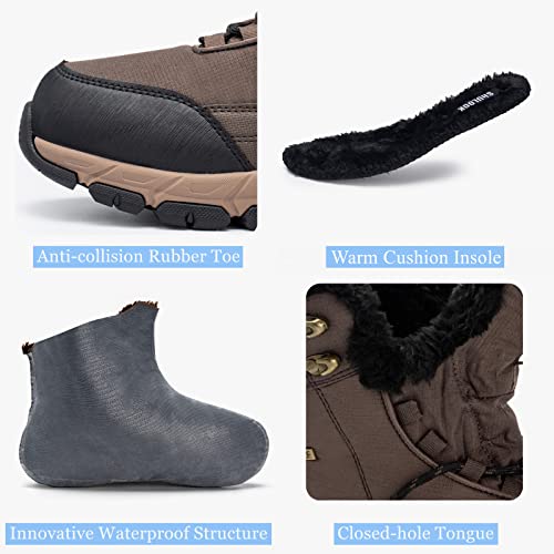 Waterproof Fur Lined Non-slip Ankle High-top Snow Boots Y852990