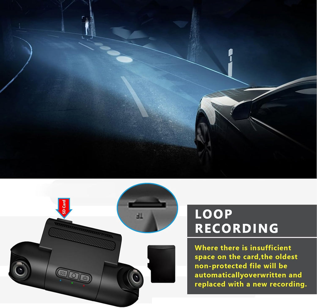 1080P FHD Front and Rear Dash Cam with 170° Wide Angle K2750