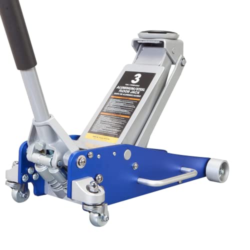 1.5 Ton Aluminum and Steel Hydraulic Low Profile Floor Jack with Dual Piston Quick Lift Pump, 3,000 lb Capacity P19232